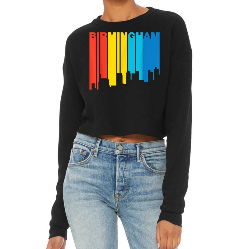 Retro 1970's Style Birmingham Alabama Skyline T Shirt Cropped Sweater by juleakuehneman | Artistshot