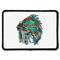 Indian Feather Headdress With Western  Patterns Rectangle Patch | Artistshot