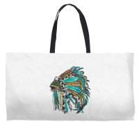 Indian Feather Headdress With Western  Patterns Weekender Totes | Artistshot