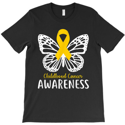 Pediatric Cancer Awareness Childhood Gifts Butterfly T-shirt Designed By Rame Halili