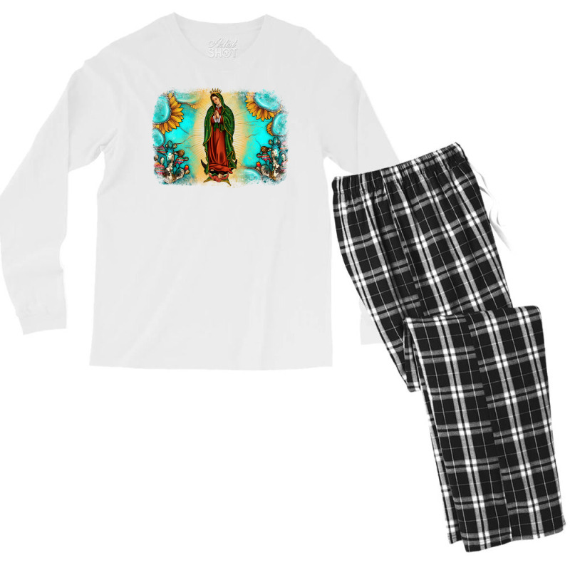 Gemstone Our Lady Of Guadalupe Men's Long Sleeve Pajama Set | Artistshot