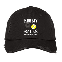 Funny Billiards Tshirt Rub My Balls For Good Luck Vintage Cap | Artistshot