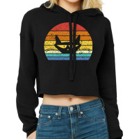 Cat Sunset Design Cropped Hoodie | Artistshot