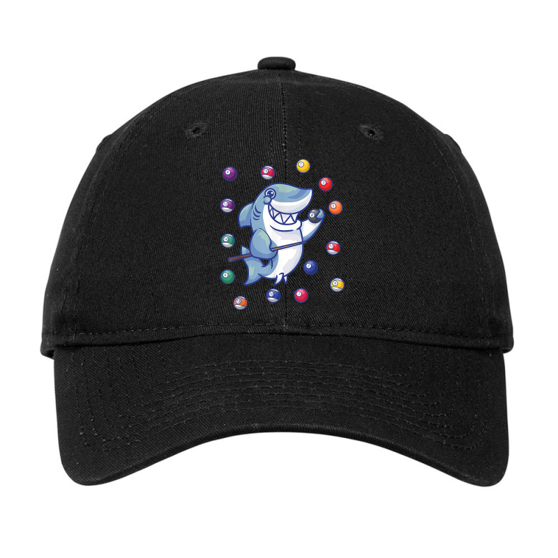 Funny Shark With Pool Balls I Children Shark Billiards T Shirt Adjustable Cap | Artistshot