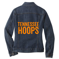 Tennessee Hoops  Basketball Fan Orange White Cheer Tee Ladies Denim Jacket | Artistshot