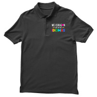 Mi Corazon Late En Dos Idiomas, Bilingual Spanish Teacher Men's Polo Shirt | Artistshot