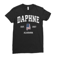 Daphne Alabama Al Vintage American Flag Sports Design T Shirt Ladies Fitted T-shirt | Artistshot