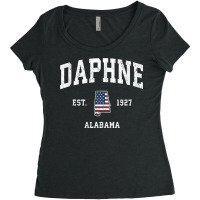 Daphne Alabama Al Vintage American Flag Sports Design T Shirt Women's Triblend Scoop T-shirt | Artistshot