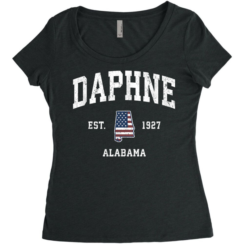 Daphne Alabama Al Vintage American Flag Sports Design T Shirt Women's Triblend Scoop T-shirt by adrienskradski | Artistshot