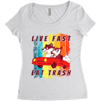 Live Fast Eat Trash Women's Triblend Scoop T-shirt | Artistshot