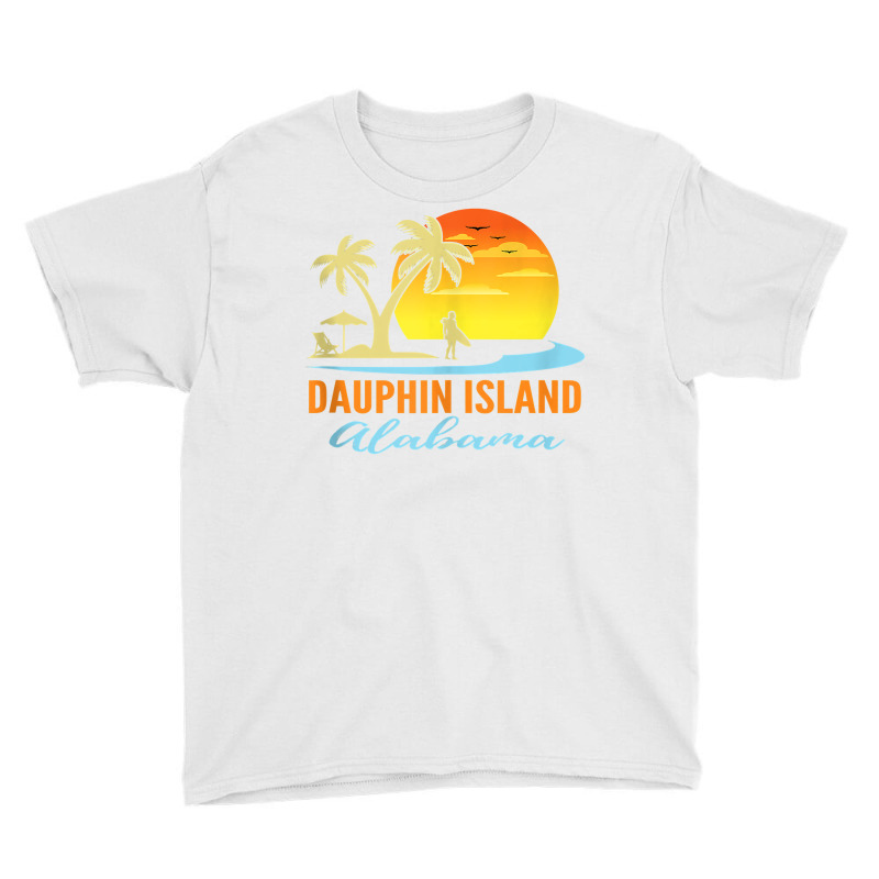 Dauphin Island Alabama Beach Sunset Surfer Palm Trees Tank Top Youth Tee by adrienskradski | Artistshot