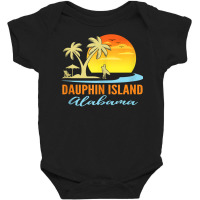 Dauphin Island Alabama Beach Sunset Surfer Palm Trees Tank Top Baby Bodysuit | Artistshot