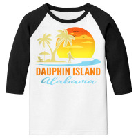 Dauphin Island Alabama Beach Sunset Surfer Palm Trees Tank Top Youth 3/4 Sleeve | Artistshot