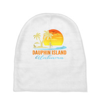 Dauphin Island Alabama Beach Sunset Surfer Palm Trees Tank Top Baby Beanies | Artistshot