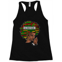 Juneteenth Melanin Black Women Natural Hair Afro Word Art Racerback Tank | Artistshot