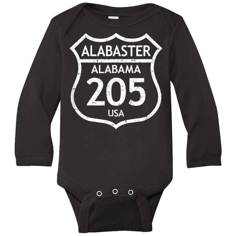 Alabaster 205 Alabama Area Code, Al Love Usa Home Tshirt Long Sleeve Baby Bodysuit by mikidicosmo | Artistshot