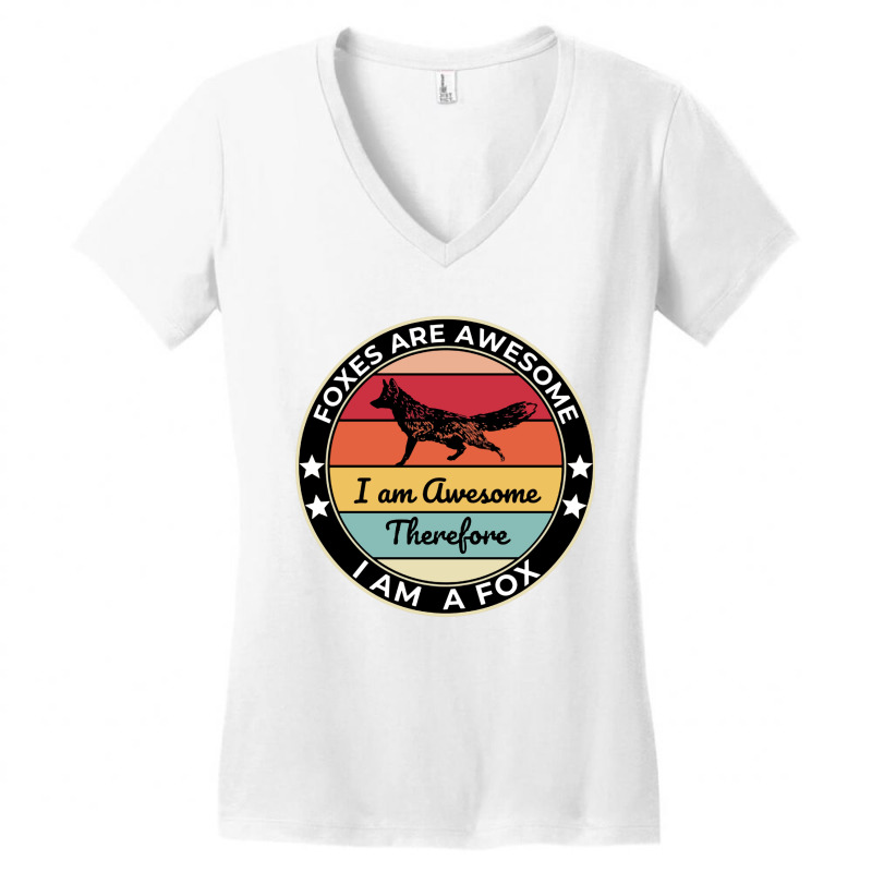 Foxes Are Awesome Women's V-Neck T-Shirt by giant | Artistshot