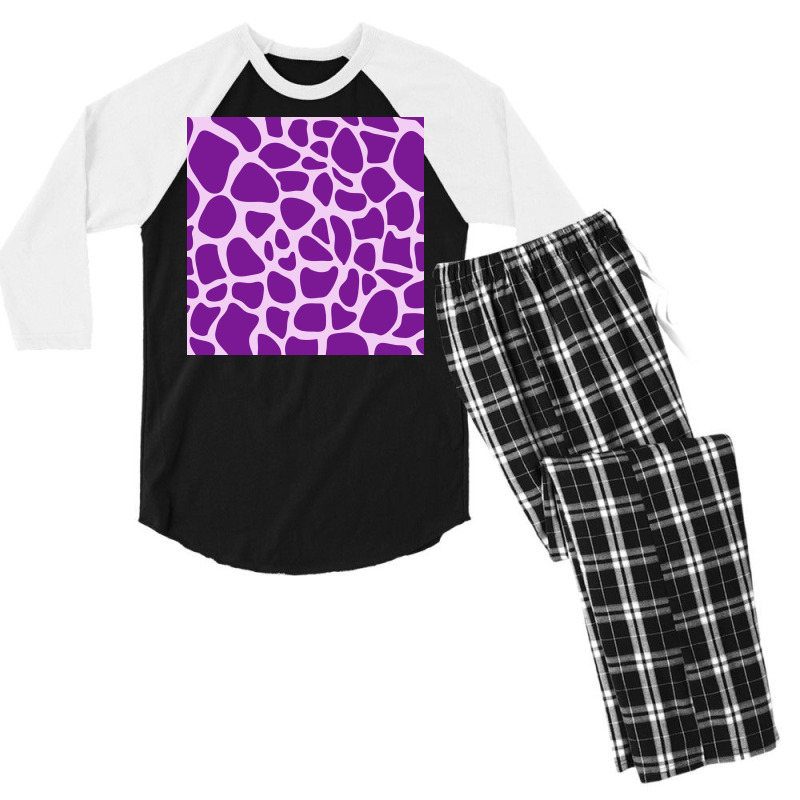 Giraffe Skin Pattern Purple Men's 3/4 Sleeve Pajama Set | Artistshot