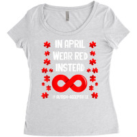 In April Wear Red Instead Autism Acceptance Puzzle Lovers T Shirt Women's Triblend Scoop T-shirt | Artistshot