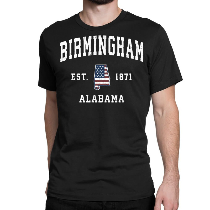 Birmingham Alabama Al Vintage American Flag Sports Design Pullover Hoo Classic T-shirt by jacolepachew | Artistshot