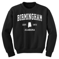 Birmingham Alabama Al Vintage Athletic Sports Design Pullover Hoodie Youth Sweatshirt | Artistshot