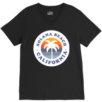 Solana Beach California Ca Palm Tree Vacation Souvenir Pullover Hoodie V-neck Tee | Artistshot