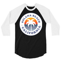 Solana Beach California Ca Palm Tree Vacation Souvenir Pullover Hoodie 3/4 Sleeve Shirt | Artistshot