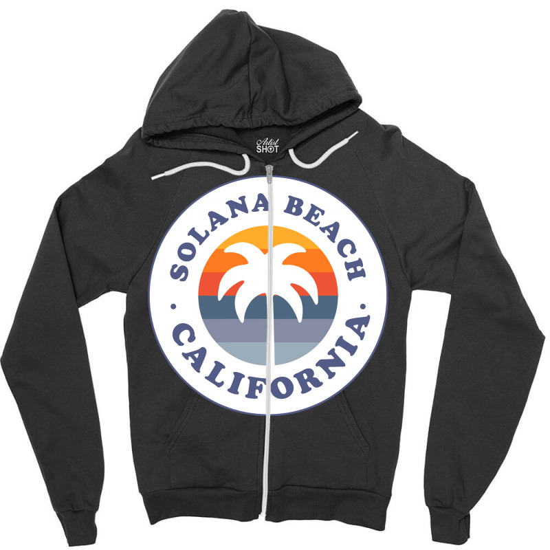 Solana Beach California Ca Palm Tree Vacation Souvenir Pullover Hoodie Zipper Hoodie by darinelelwell | Artistshot