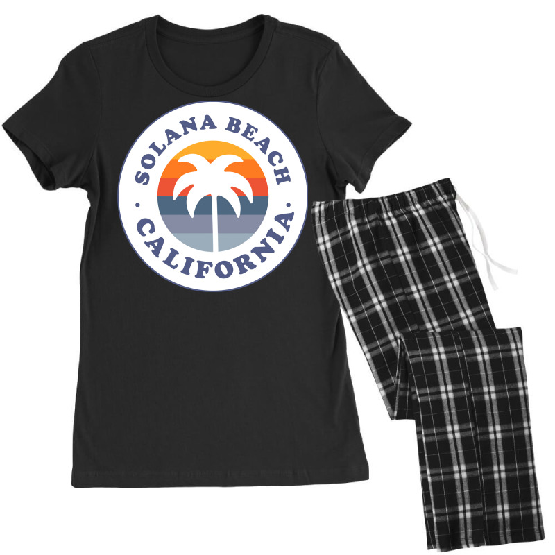 Solana Beach California Ca Palm Tree Vacation Souvenir Pullover Hoodie Women's Pajamas Set by darinelelwell | Artistshot