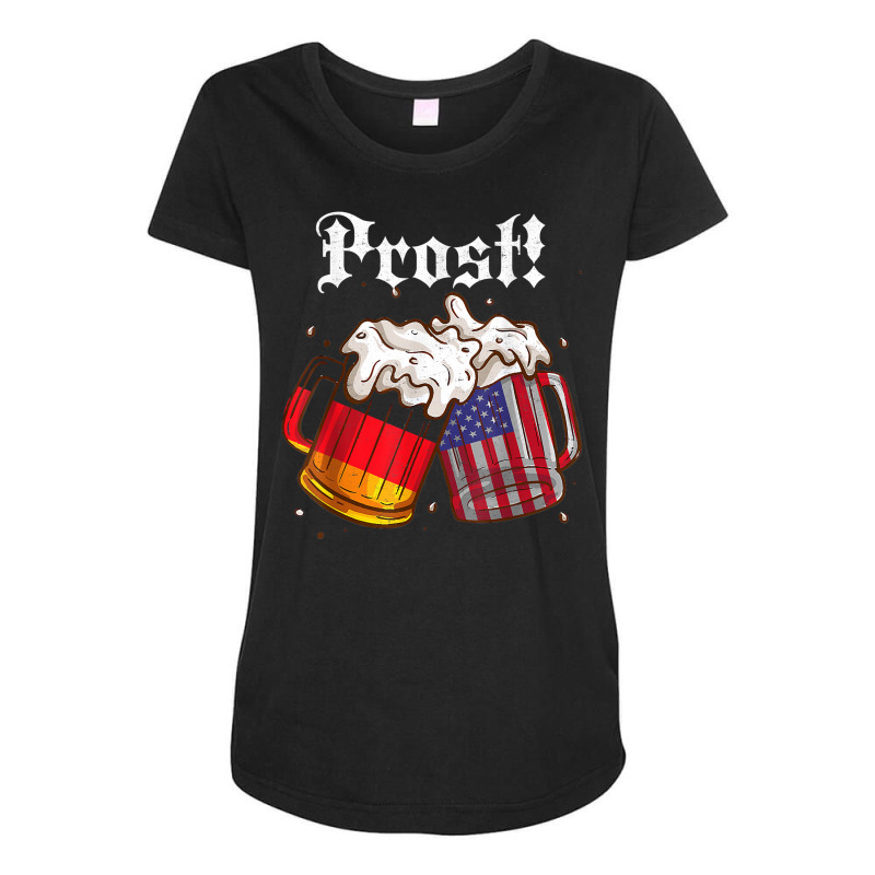 Beer Lover Prost! Germany Flag America Funny Oktoberfest T Shirt Maternity Scoop Neck T-shirt by rierauigentrythe | Artistshot