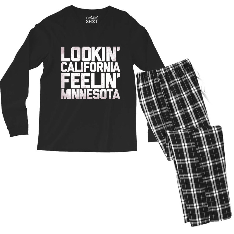 Lookin' California, Feelin' Minnesota Men's Long Sleeve Pajama Set | Artistshot