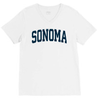 Sonoma California Ca Vintage Athletic Sports Navy Design Long Sleeve T V-neck Tee | Artistshot