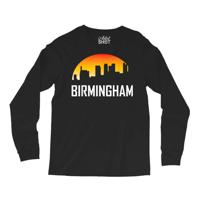 Birmingham Alabama Sunset Skyline Silhouette T Shirt Long Sleeve Shirts by jacolepachew | Artistshot