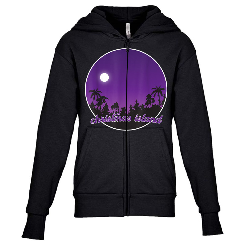 Christmas Island By Night With Palms T Shirt Youth Zipper Hoodie by cucciailleveretcq | Artistshot