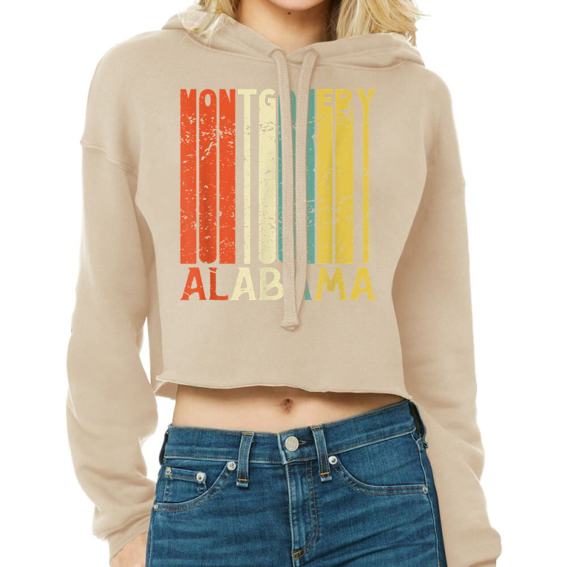 Retro Montgomery Residents State Alabama T Shirt Cropped Hoodie by rainandehay | Artistshot