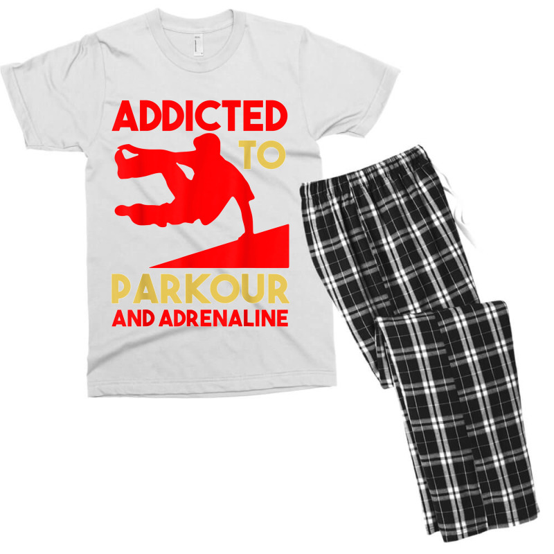 Parkour Adrenaline Addicted Free Running Training Traceurs Men's T-shirt Pajama Set by James William | Artistshot