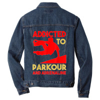 Parkour Adrenaline Addicted Free Running Training Traceurs Men Denim Jacket | Artistshot