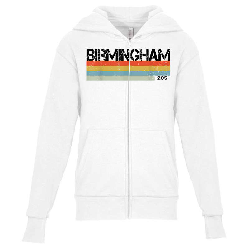 Birmingham, Alabama Area Code 205 Retro Style T Shirt Youth Zipper Hoodie by jacolepachew | Artistshot