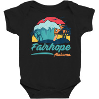 Fairhope Alabama Beach Summer Surfing Sunset Palm Trees T Shirt Baby Bodysuit | Artistshot