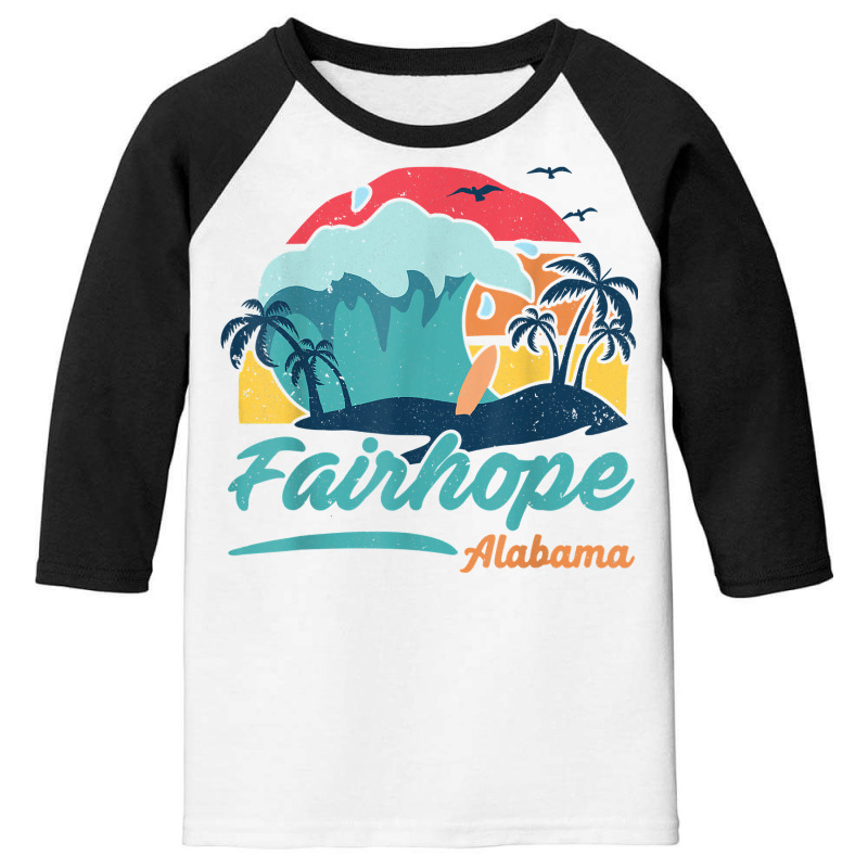 Fairhope Alabama Beach Summer Surfing Sunset Palm Trees T Shirt Youth 3/4 Sleeve by adrienskradski | Artistshot