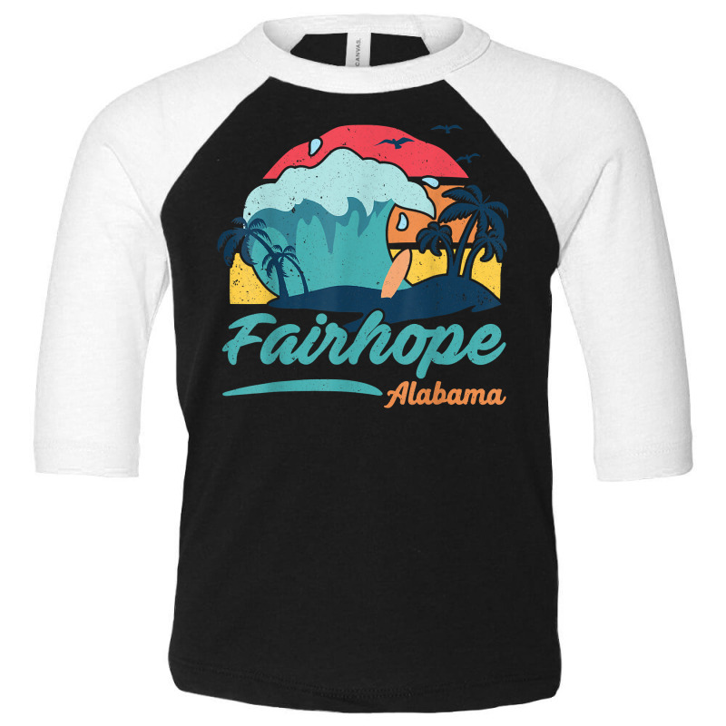 Fairhope Alabama Beach Summer Surfing Sunset Palm Trees T Shirt Toddler 3/4 Sleeve Tee by adrienskradski | Artistshot