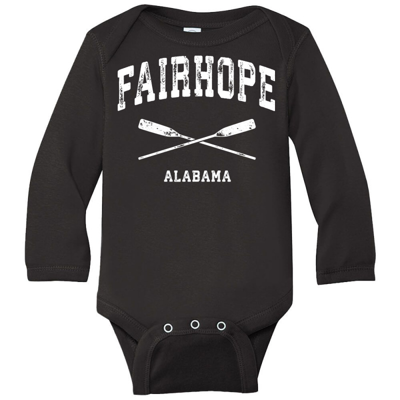 Fairhope Alabama Vintage Nautical Crossed Oars Sweatshirt Long Sleeve Baby Bodysuit by adrienskradski | Artistshot