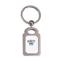 Bullhead City Arizona Az Vintage Sports Design Navy Print Pullover Hoo Silver Rectangle Keychain | Artistshot