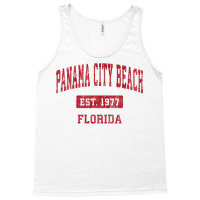 Mens Panama City Beach Florida Fl Vintage Sports Design Red Desig Prem Tank Top | Artistshot