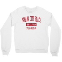 Mens Panama City Beach Florida Fl Vintage Sports Design Red Desig Prem Crewneck Sweatshirt | Artistshot