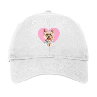 Yorkshire Terrier Valentines Day Pink Heart Yorkie Dog Lover Premium T Adjustable Cap | Artistshot