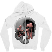 Skull Morel Mushrooms Mycologist Goth Mushroom Art T Shirt Zipper Hoodie | Artistshot