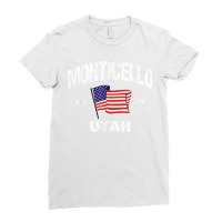 Monticello Utah Ut Usa Stars & Stripes Vintage Style Ladies Fitted T-shirt | Artistshot