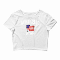 Monticello Utah Ut Usa Stars & Stripes Vintage Style Crop Top | Artistshot