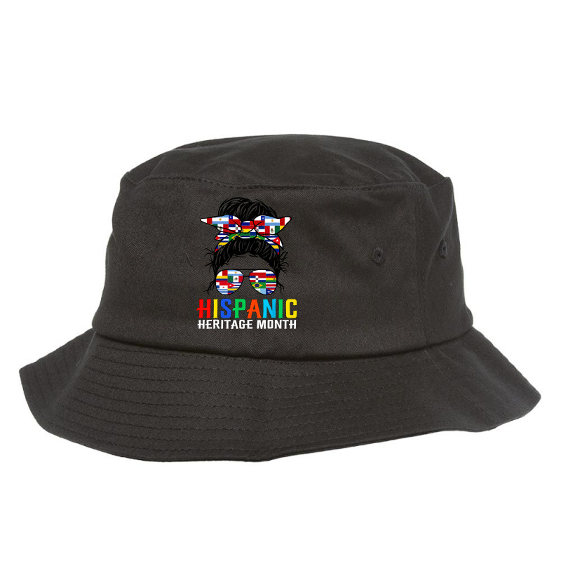 National Hispanic Heritage Month Latin Flags Messy Bun Bucket Hat by CUSER3146 | Artistshot